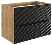 Závěsná skříňka pod umyvadlo Ocean 80 cm dub olejovaný/černá