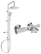 Mexen Sven vaňovo-sprchová podomietková súprava s dažďovými tryskami a vaňovou termostatickou batériou Nox, chrómová