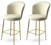 Súprava barových stoličiek Alte Cream and Gold, 2 ks, 2 ks