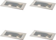 Sada 4 moderných zemných reflektorov oceľ 2-svetlá nastaviteľné IP65 - Oneon