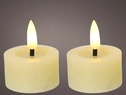 LED čajová sviečka (2 ks) Lumineo 4,4x5,2 cm, krémová vosková%