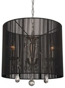 Čierny guľatý luster Merel - Ø40 x 120 cm / 3 * E14