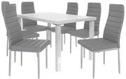 Jedálenský set 1 + 6 Belini biely / popol Moderno MOD/0/ZES/W/6G
