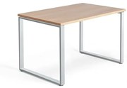 Kancelársky pracovný stôl QBUS, O-rám, 1200x800 mm, dub/strieborná