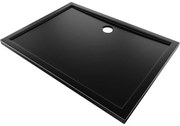 Mexen Flow, obdĺžniková sprchová vanička, slim, 75 x 80 cm, čierna matná, 46R707580