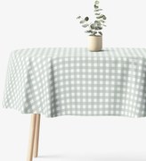 Goldea oválny obrus 100% bavlnené plátno - šalviovo zelené kocky 120 x 160 cm