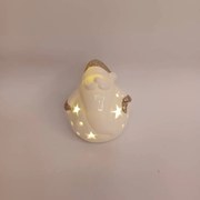 DECOLED Keramický santa, 7,6 x 7 x 7,8 cm, teple bílá, 2xLR44