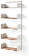 Nástenný regál SHAPE, príd. sekcia, laminát. police, V 1951 mm, biela/dub