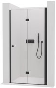 Cerano Volpe, skladacie sprchové dvere 100x190 cm, 6mm číre sklo, čierny profil, CER-CER-423334