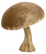 Zamatová dekorácia béžová huba Mushroom - 10*10*10cm