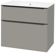 Mereo Mereo, Mailo, kúpeľňová skrinka s keramickým umývadlom 81 cm, čierne madlo, MER-CN571B