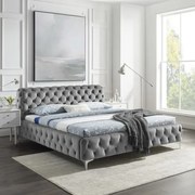 Posteľ 41439 180x200cm Modern Barock Zamat Šedá  - Komfort-nábytok