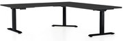 Výškovo nastaviteľný stôl OfficeTech Angle, 180 x 200 cm, čierna podnož, čierna