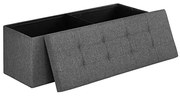 Taburetka s úložným priestorom, 38x110x38cm, sivá