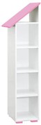 Regál Bb03  4p ľavá Biely+Ružová