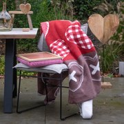 Podnos na nohy s červeným károm Squaro - 43*33*7cm