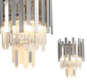 Nástenné svietidlo Aspen, 1x krištáľové/chrómové kovové tienidlo