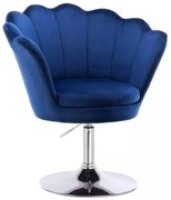 LuxuryForm DESIGN Kreslo FREY VELUR na striebornom tanieri - modré