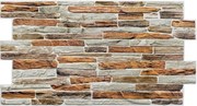 Obkladové panely 3D PVC TP10017303, cena za kus, rozmer 980 x 480 mm, kameň hnedo-sivý, GRACE