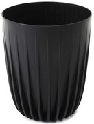 PLASTOVÝ KVETINÁČ STRIPPED ECO 23X19 CM ČIERNA
