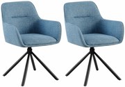 Set 2 stoličiek Tipton látka - modrá