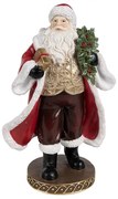 Červená vánoční dekorace Santa s dárkem - 13*10*23 cm