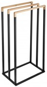 Erga Bila, 3-ramenný vešiak na uteráky na postavenie 45x29x94 cm, čierna matná-hnedá, ERG-YKA-P.BILA3-BLK