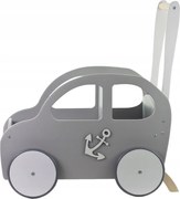 Drevené auto pre chlapcov / chodítko šedá