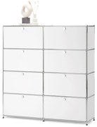Vysoká komoda »CN3« s 8 výklopnými dvierkami, biela