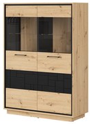 Vitrína BRW Pont REG2W (dub artisan + čierna matná). Vlastná spoľahlivá doprava až k Vám domov. 1063042