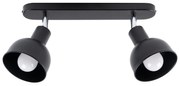 Stropné svietidlo Elba, 2x čierne kovové tienidlo (možnosť polohovania)