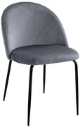 Jedálenská stolička FARGO zamatová, čierna / grafitová