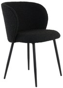 Čierne čalúnené jedálenské kreslo Elyna – Light &amp; Living