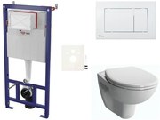 Cenovo zvýhodnený závesný WC set SAT do ľahkých stien / predstenová montáž + WC VitrA Normus SIKOSSNOR20K