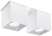 Stropné svietidlo Quad, 2x biele kovové tienidlo
