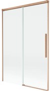 Mexen Rox, 2-krídlová posuvná vaňová zástena 120 x 150 cm, 8mm číre sklo, medený matný profil, 8C9-120-001-65-00