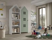 Detská šatníkova skriňa s otvorenou skriňou v tvare plážového domčeka biela 115cm