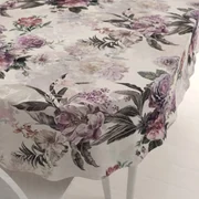 Biante Dekoračný oválny obrus Parma PM-112 Fialové kvety na smotanovom 50x100 cm