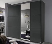 Šatníková skriňa Kronach, 175 cm, šedá/zrkadlo%