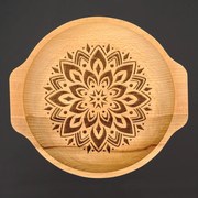 AMADEA Drevená miska mandala, masívne drevo, 24 cm