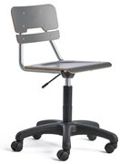 Stolička LEGERE, výškovo nastaviteľná, malé sedadlo, s kolieskami, V 430-550 mm, antracit