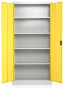 Univerzálna kovová skriňa, 90 x 40 x 185 cm, cylindrický zámok, žltá - ral 1023