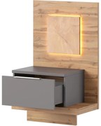 Nočná skrinka L 68 Livorno dub wotan/čedičová šedá