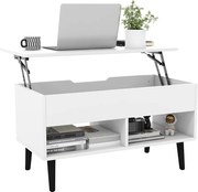 Konferenčný stolík s výsuvným vrchom, biely