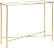 Biely/v zlatej farbe konzolový stolík so sklenenou doskou 35x100 cm Butterflies – Mauro Ferretti