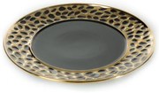 Dekoračný tanier MALDEN 4 čierny / zlatý