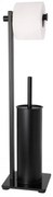 Erga Luki, držiak na toaletný papier a WC kefu 2v1, čierna matná, ERG-YKA-P.LUKI-FB