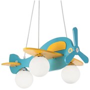 Ideal Lux - Detský luster na lanku AVION 3xE14/28W/230V modrý