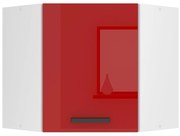Kuchynská skrinka Belini Premium Full Version horná rohová 60 cm červený lesk