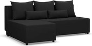Rohová rozkladacia sedačka FERMO Lux čierna